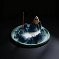 Balance & Serenity – Tibetan Landscape Backflow Incense Burner + Incense Cones Set