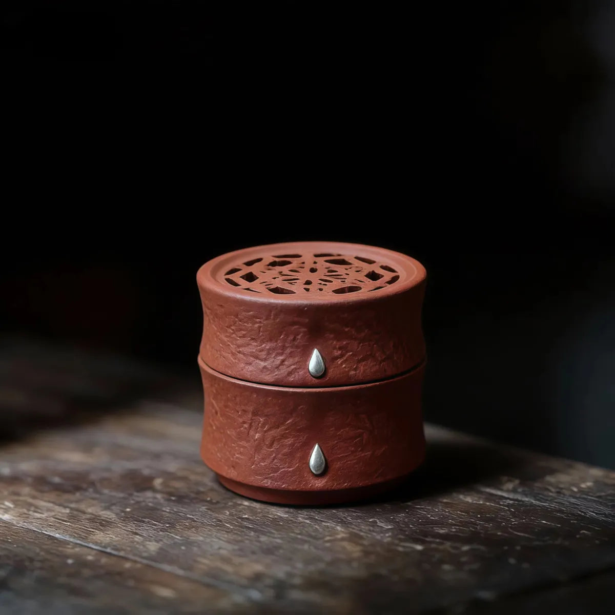 Integrity & Resilience Burner Set (Includes Incense Slices) - Bamboo Stillness Zisha Ceramic - Clay Red