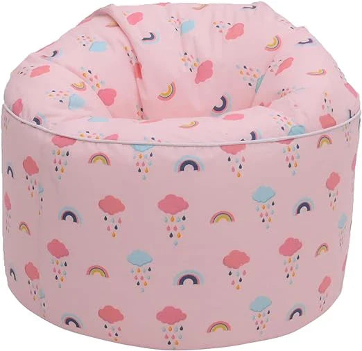 Indoor Round Bean Bag Chair Kids Playing Beanbag Seat Printed Pouffes - Owls