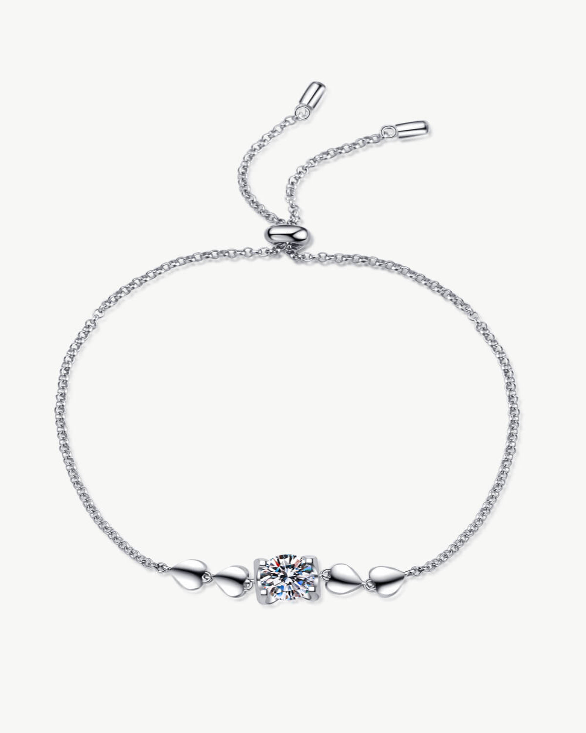 1 Carat Diamond Adjustable Charm Bracelet - 1.0 ct. / Platinum (+$1000) / Natural (+$1000)