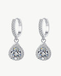 2 Carat Diamond Pear Drop Earrings - 2.0 ct. / 18K White Gold / Natural (+$2000)