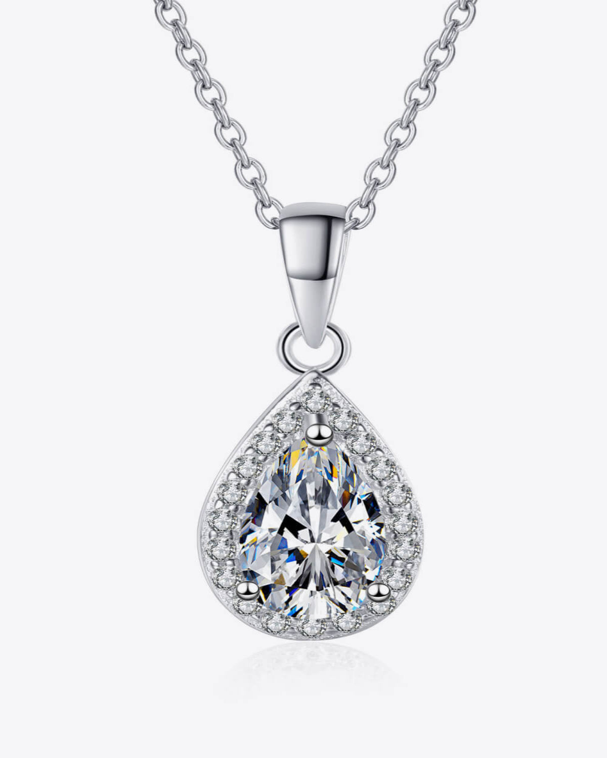 1 Carat Diamond Pear Pendant Necklace
