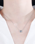 1 Carat Diamond Round Pendant Necklace - 1.0 ct. / 18K White Gold / Natural (+$1000)