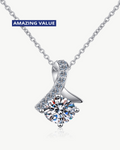 1 Carat Diamond Pendant Necklace - Unique and Chic - 1.0 ct. / 18K White Gold / Natural (+$1000)