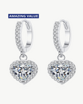 2 Carat Diamond Heart Drop Earrings - 2.0 ct. / Platinum (+$1000) / Lab Grown (-$2000)