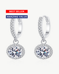 2 Carat Diamond Round Drop Earrings - 2.0 ct. / Platinum (+$1000) / Lab Grown (-$2000)