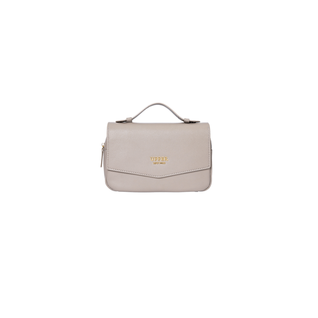 Leather Fanny Bag Travel Bag - On-the-Go Travel Pack ( Stone ) - Silvery Grey--pebble shore