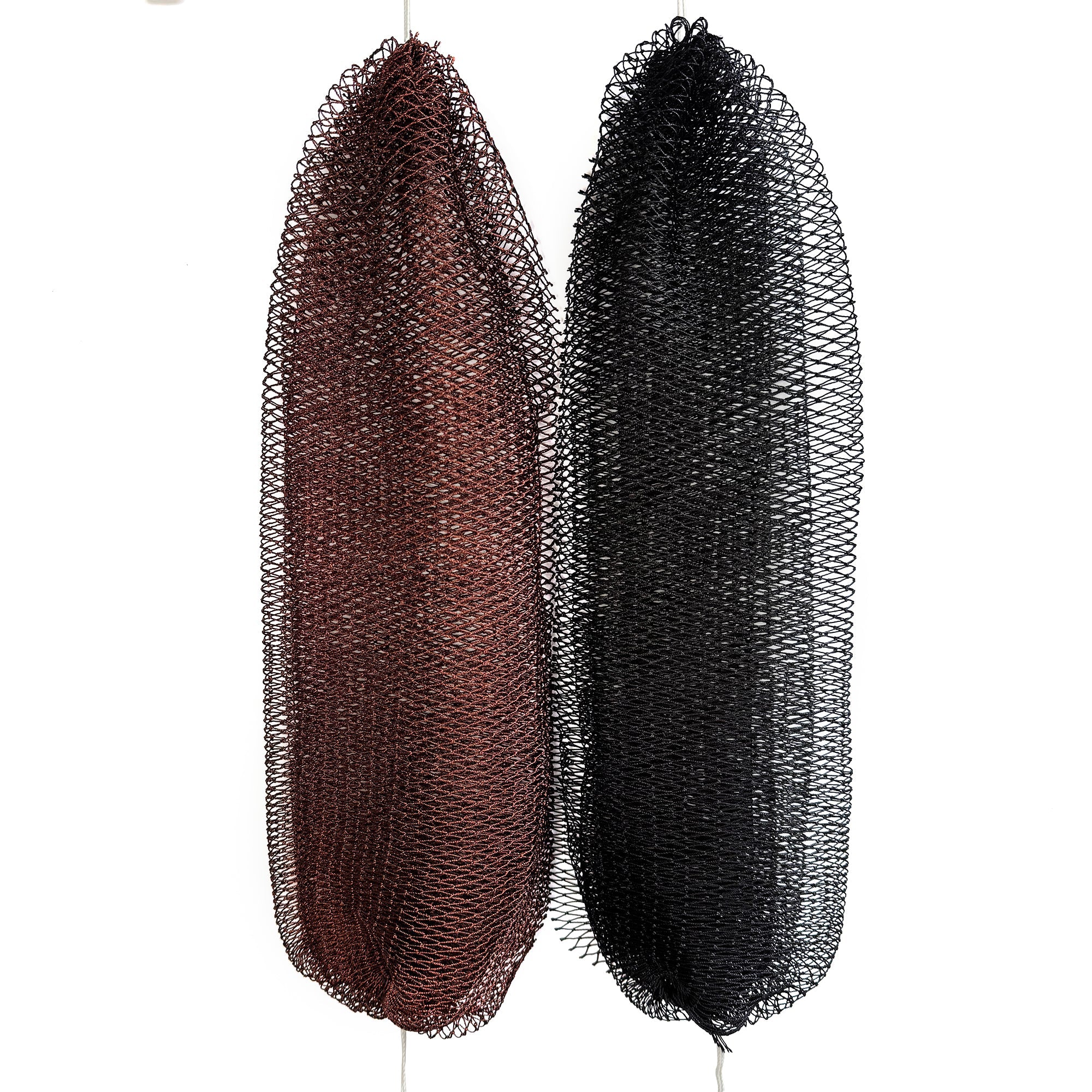 African Net Sponge, Exfoliating Bath Sponge, 2 Pieces Mixed Color - Black+Brown