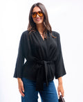 Black Soft Belted Jacket - XS