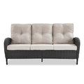Outdoor Wicker Sofa, NDS Series - Black Wicker / Beige Cushion