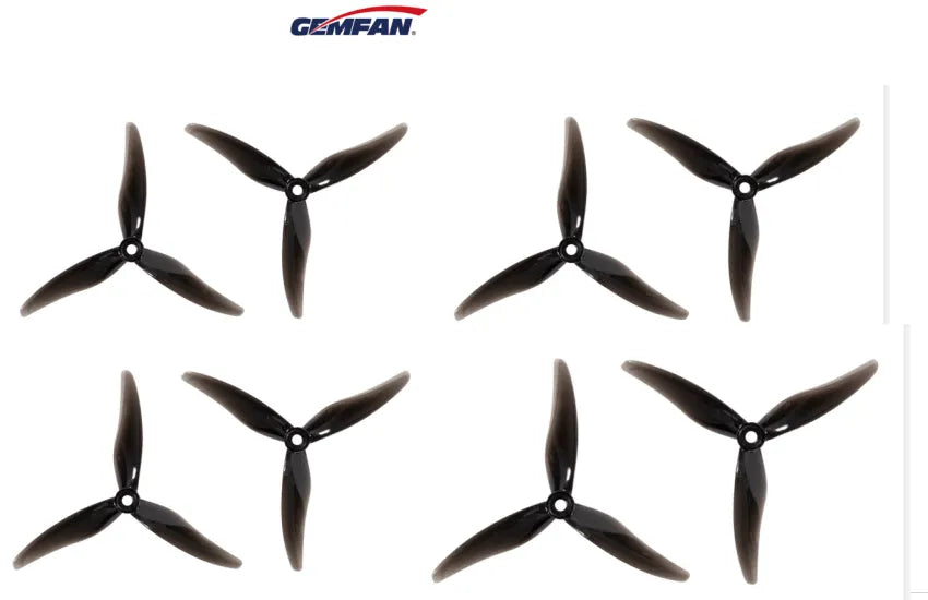 GEMFAN HURRICANE 51477 3 BLADE PROPELLER (Pack of 8) - Black