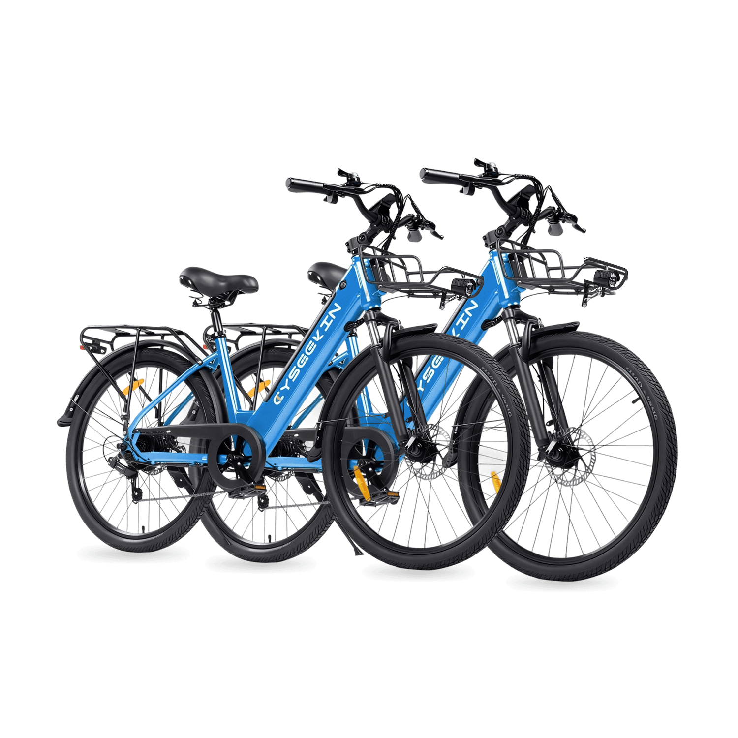 Cyseekin S10 City E-Bike 2er-Set – Ideal für Paare & Familien - Blau + Blau (2er-Set)