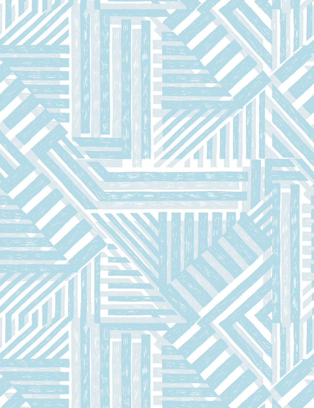'Bloc' Wallpaper by Wallshoppe - Elephant / Light Blue - Removable / Sample - 8 x 8 in.