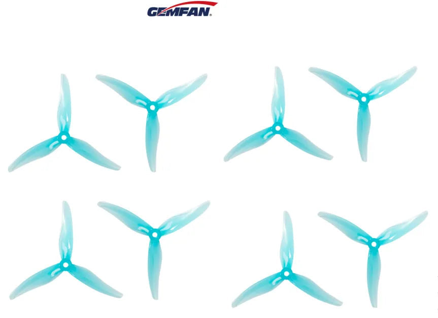 GEMFAN HURRICANE 51477 3 BLADE PROPELLER (Pack of 8) - Blue