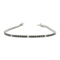 3 Ct Black & White Diamond Tennis Bracelet - 14K White Gold
