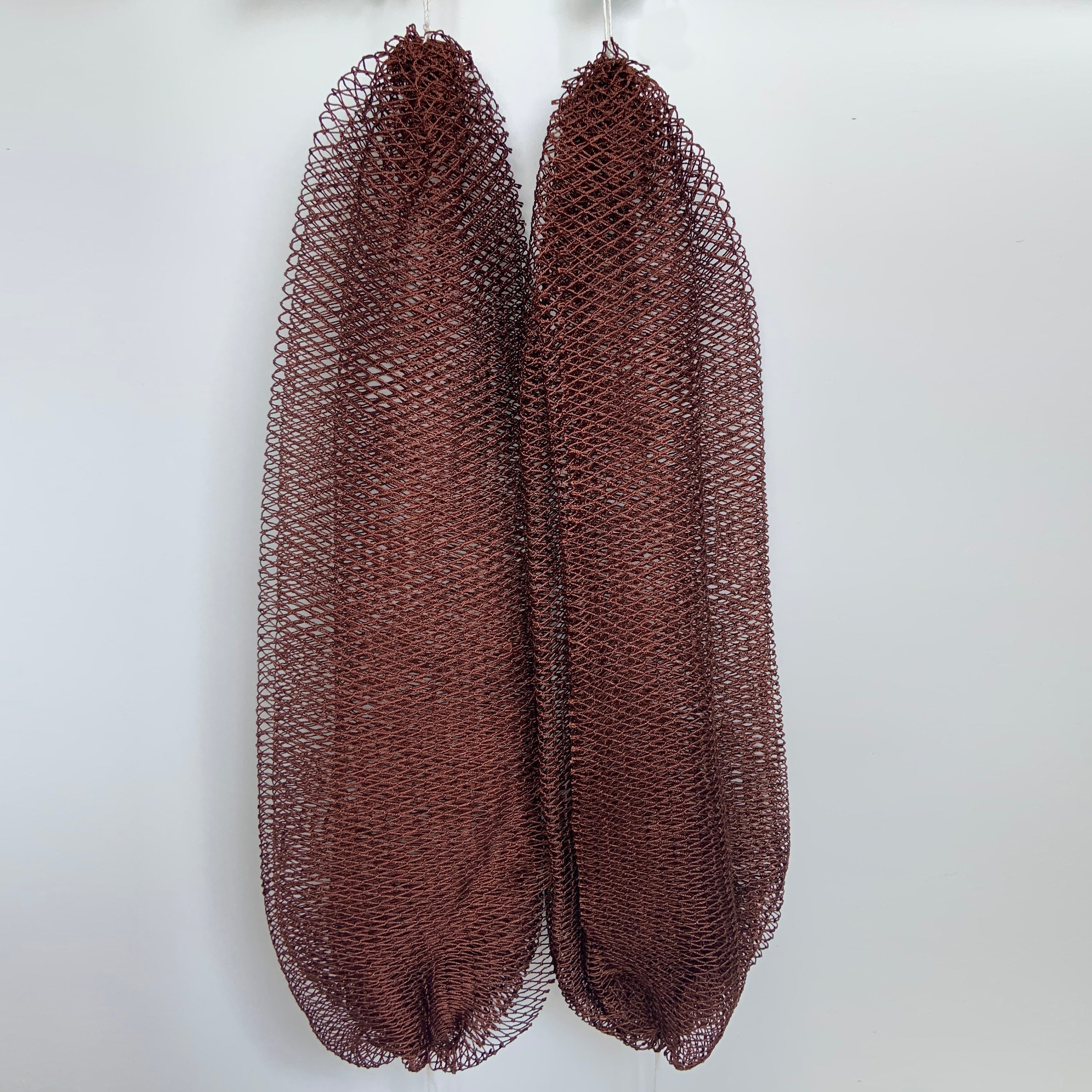 2 PCS Authentic African Exfoliating Net Bath Sponge - 2 PCS Brown