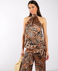 Brown Animal Printed Halter Neck Top - 12
