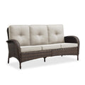 Outdoor Wicker Sofa, NDS Series - Brown Wicker / Beige Cushion