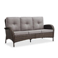 Outdoor Wicker Sofa, NDS Series - Brown Wicker / Grey Cushion