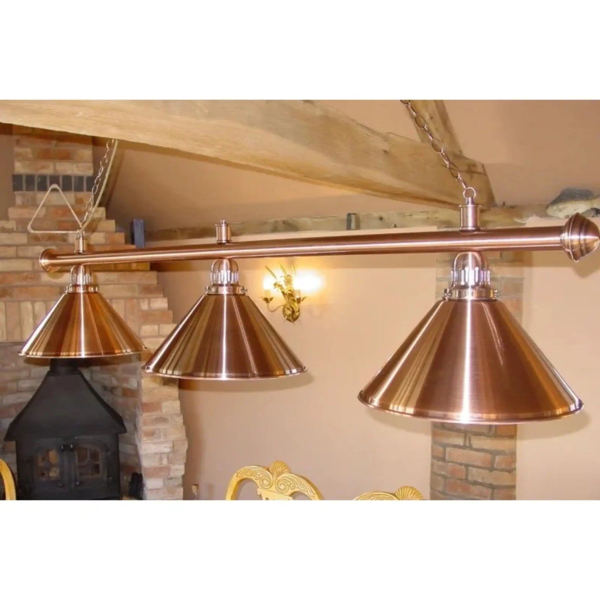 SAM Pool Table Lamp - 3 Shades - Brushed Copper