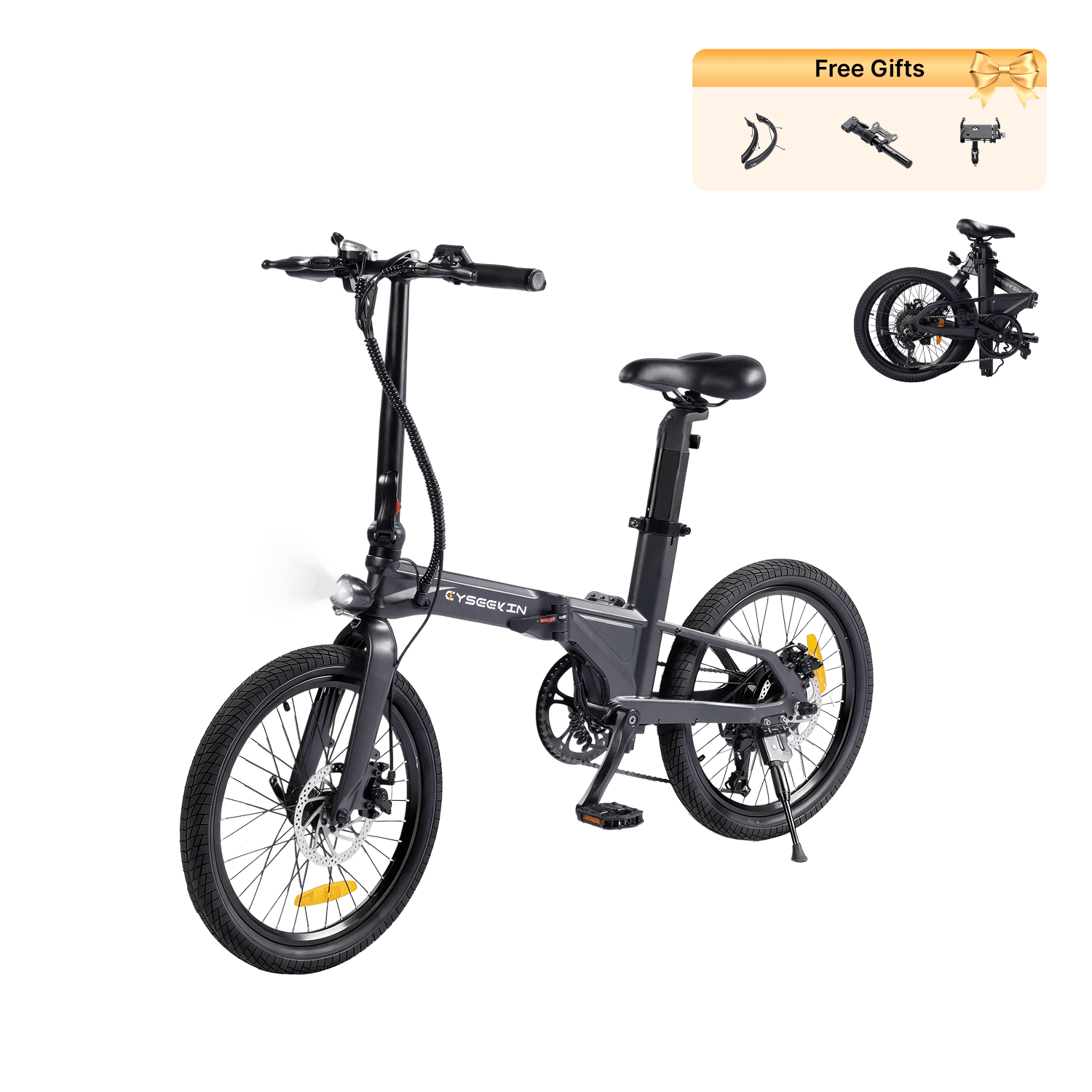 C10 Klapprad E-Bike - Schwarz