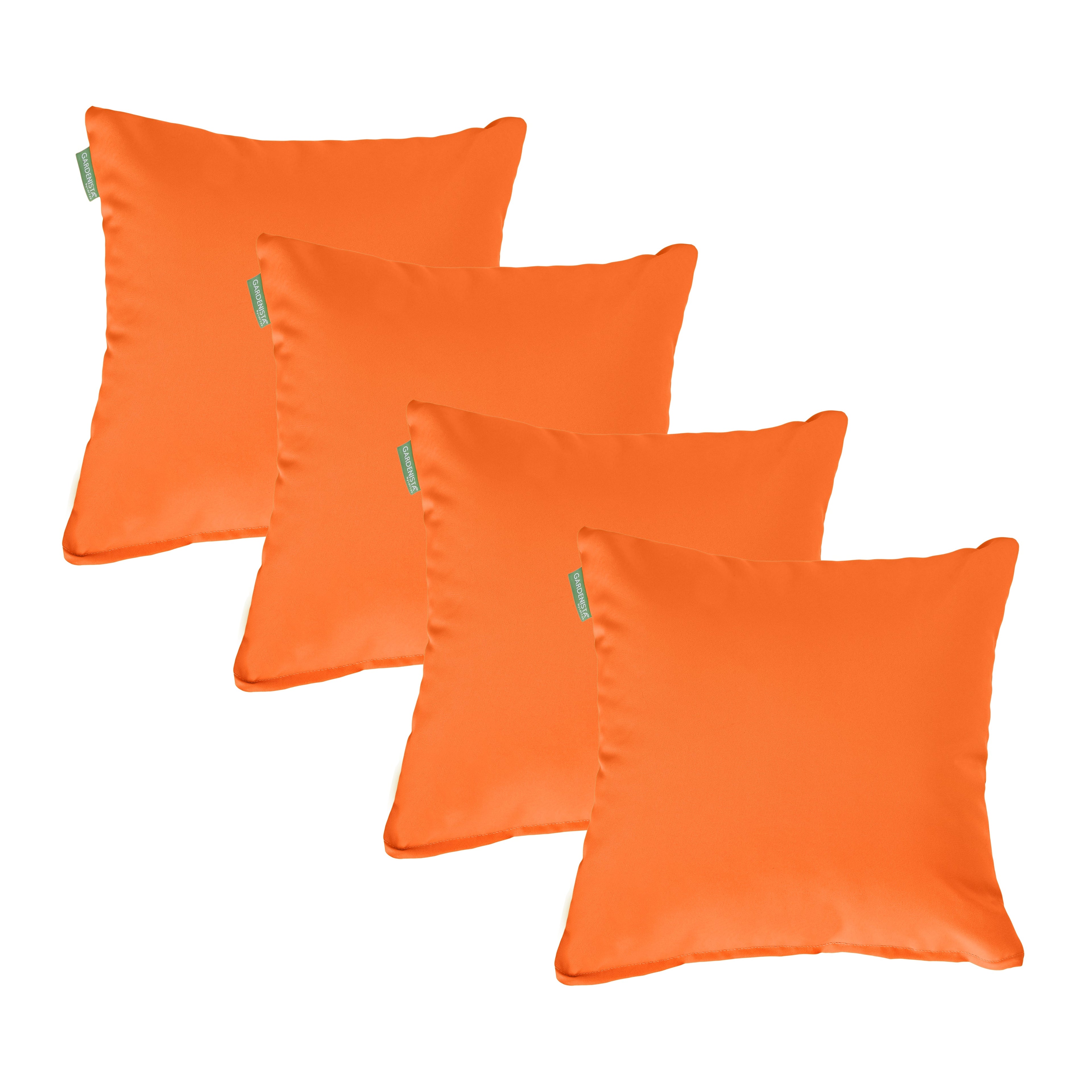 Water Resistant Outdoor Scatter Cushions Garden Furniture Decorative Pillows - Orange / Pack of 4