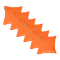 Water Resistant Outdoor Scatter Cushions Garden Furniture Decorative Pillows - Orange / Pack of 6