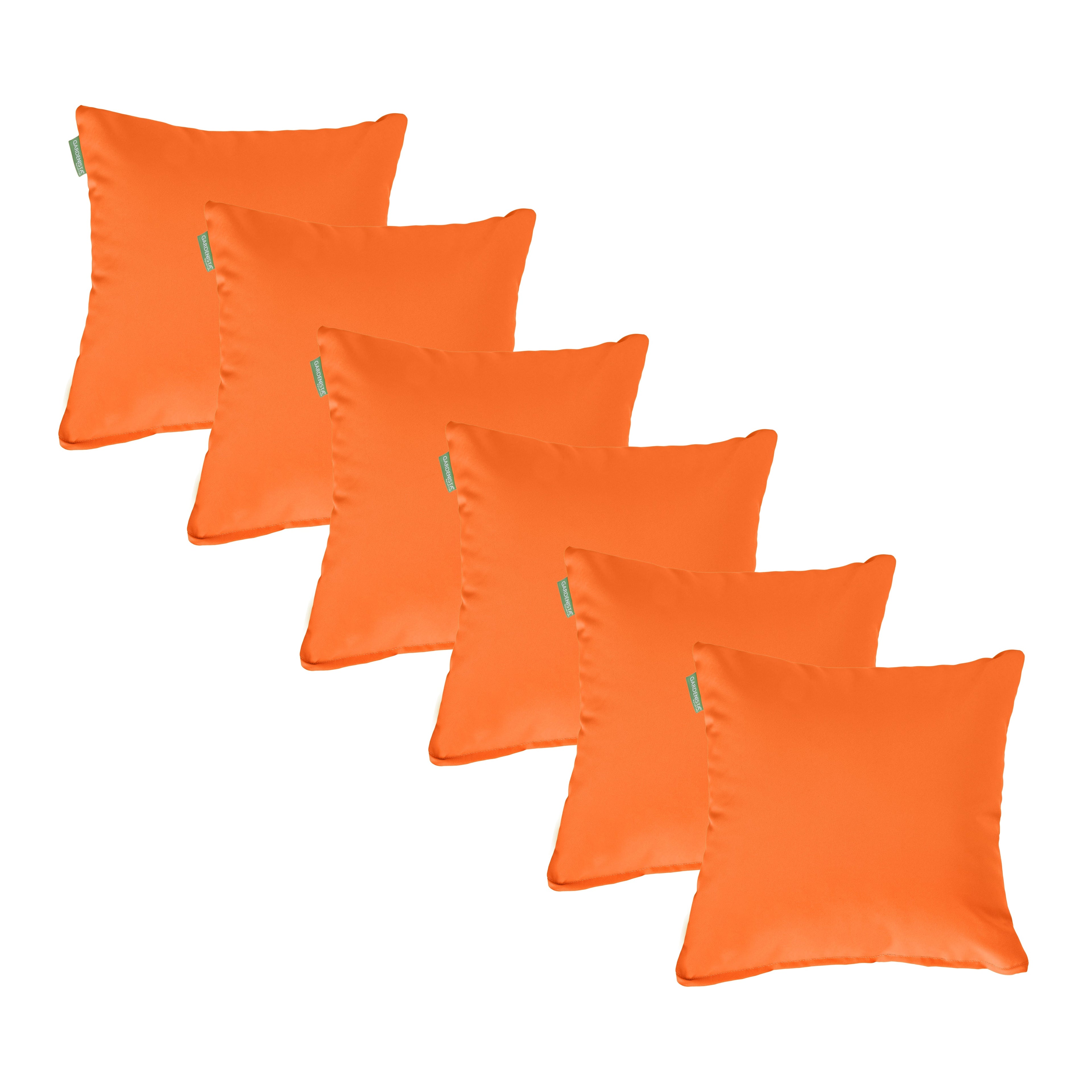 Water Resistant Outdoor Scatter Cushions Garden Furniture Decorative Pillows - Orange / Pack of 6