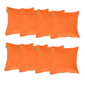 Water Resistant Outdoor Scatter Cushions Garden Furniture Decorative Pillows - Orange / Pack of 8