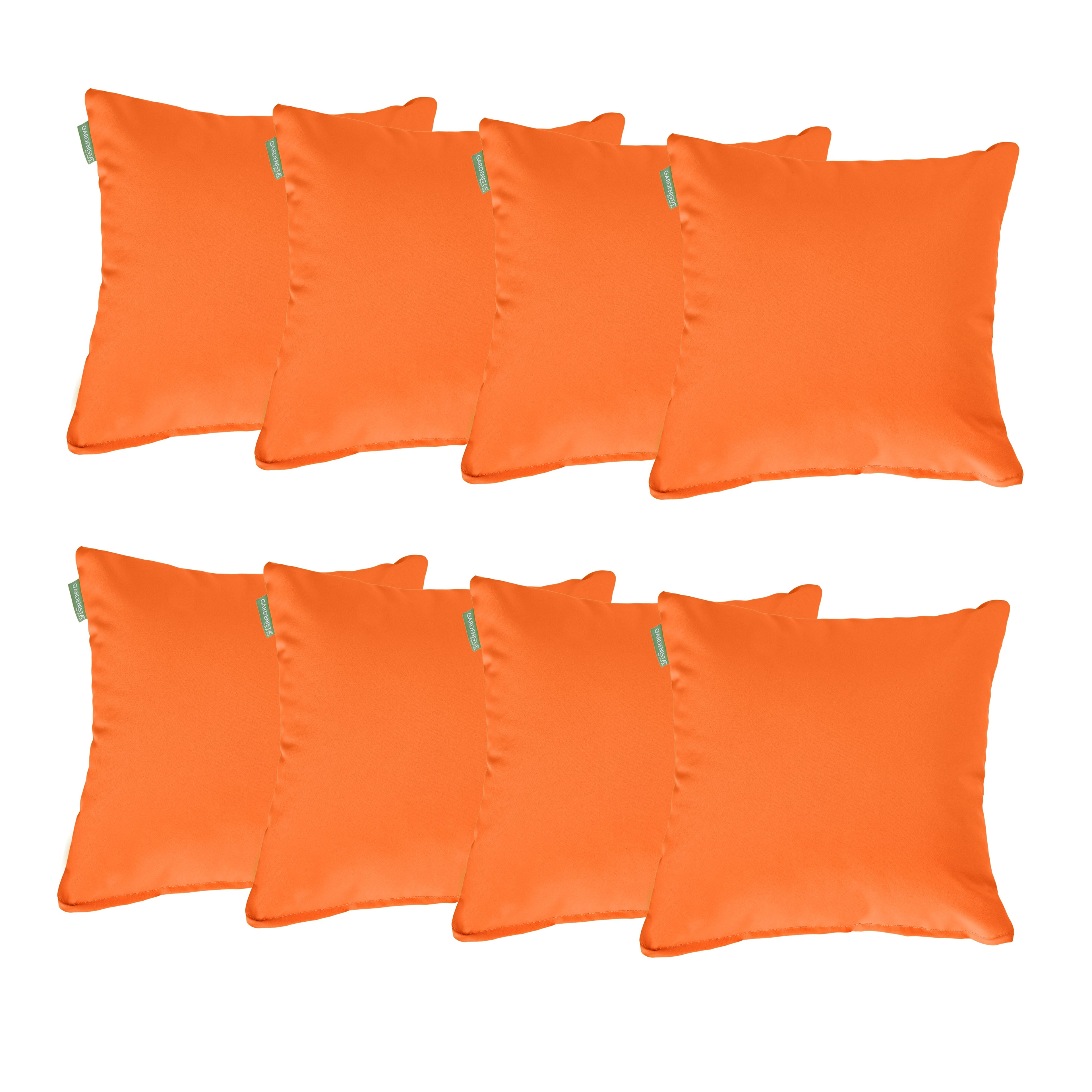 Water Resistant Outdoor Scatter Cushions Garden Furniture Decorative Pillows - Orange / Pack of 8