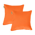 Water Resistant Outdoor Scatter Cushions Garden Furniture Decorative Pillows - Orange / Pack of 2