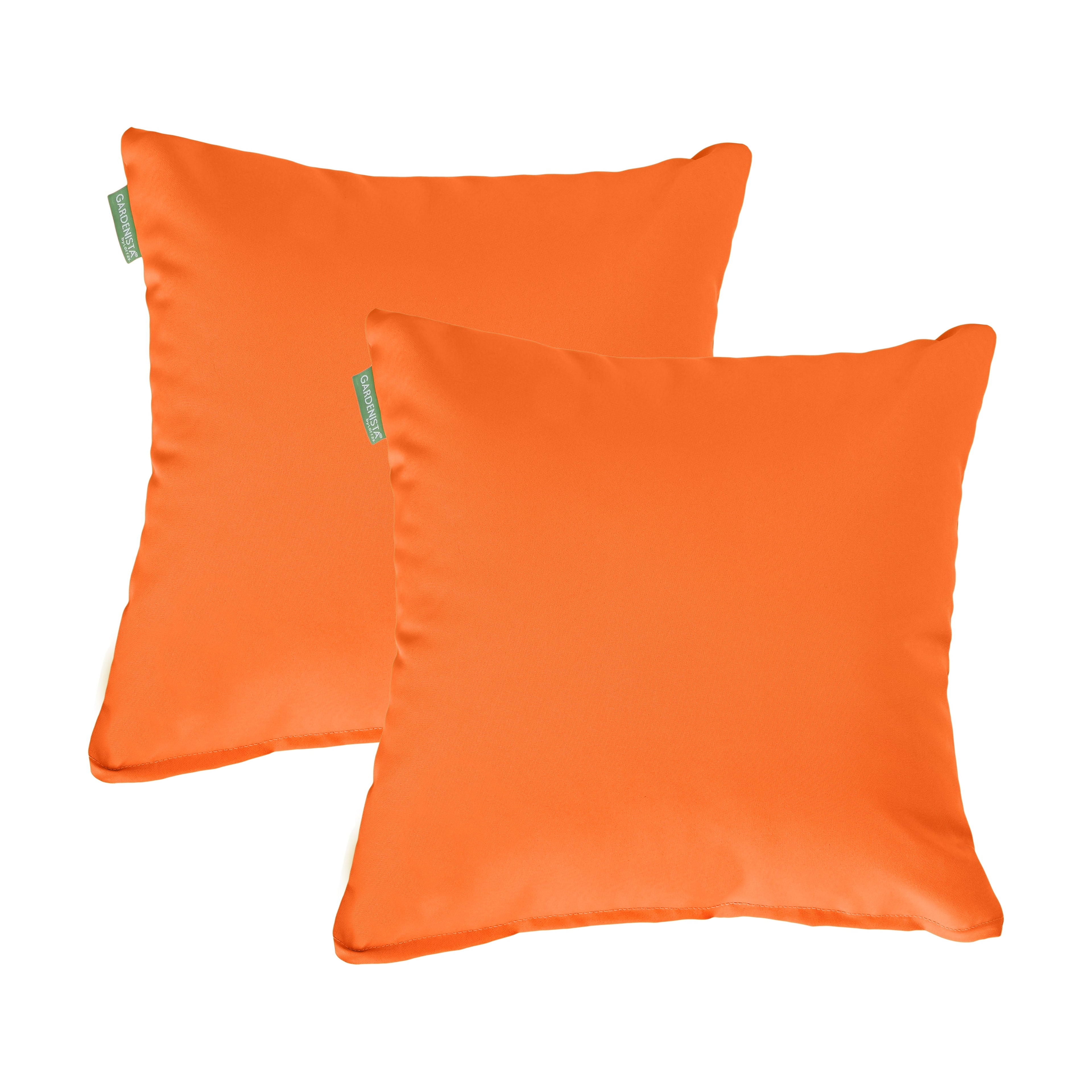 Water Resistant Outdoor Scatter Cushions Garden Furniture Decorative Pillows - Orange / Pack of 2