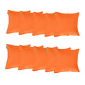 Water Resistant Outdoor Scatter Cushions Garden Furniture Decorative Pillows - Orange / Pack of 10