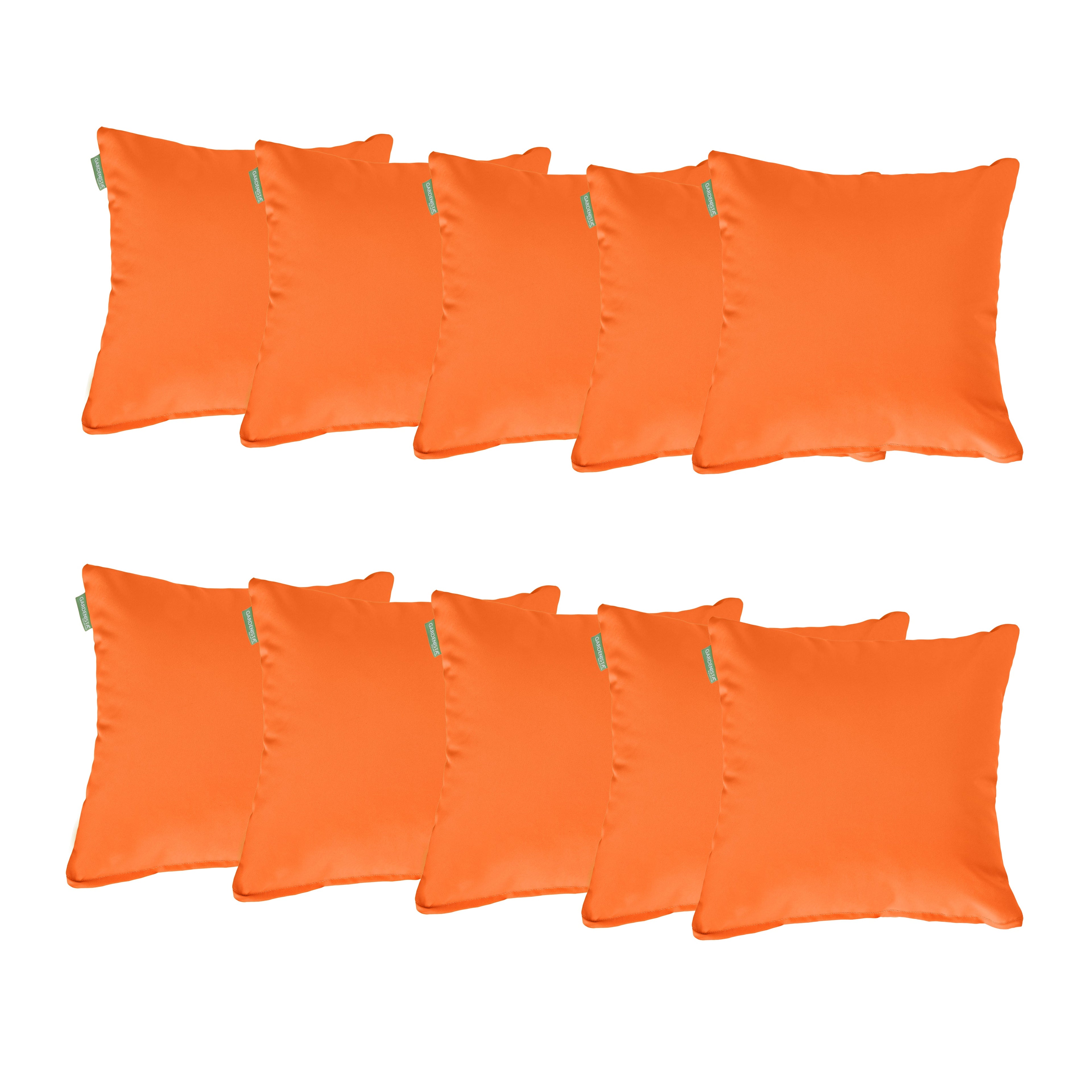 Water Resistant Outdoor Scatter Cushions Garden Furniture Decorative Pillows - Orange / Pack of 10