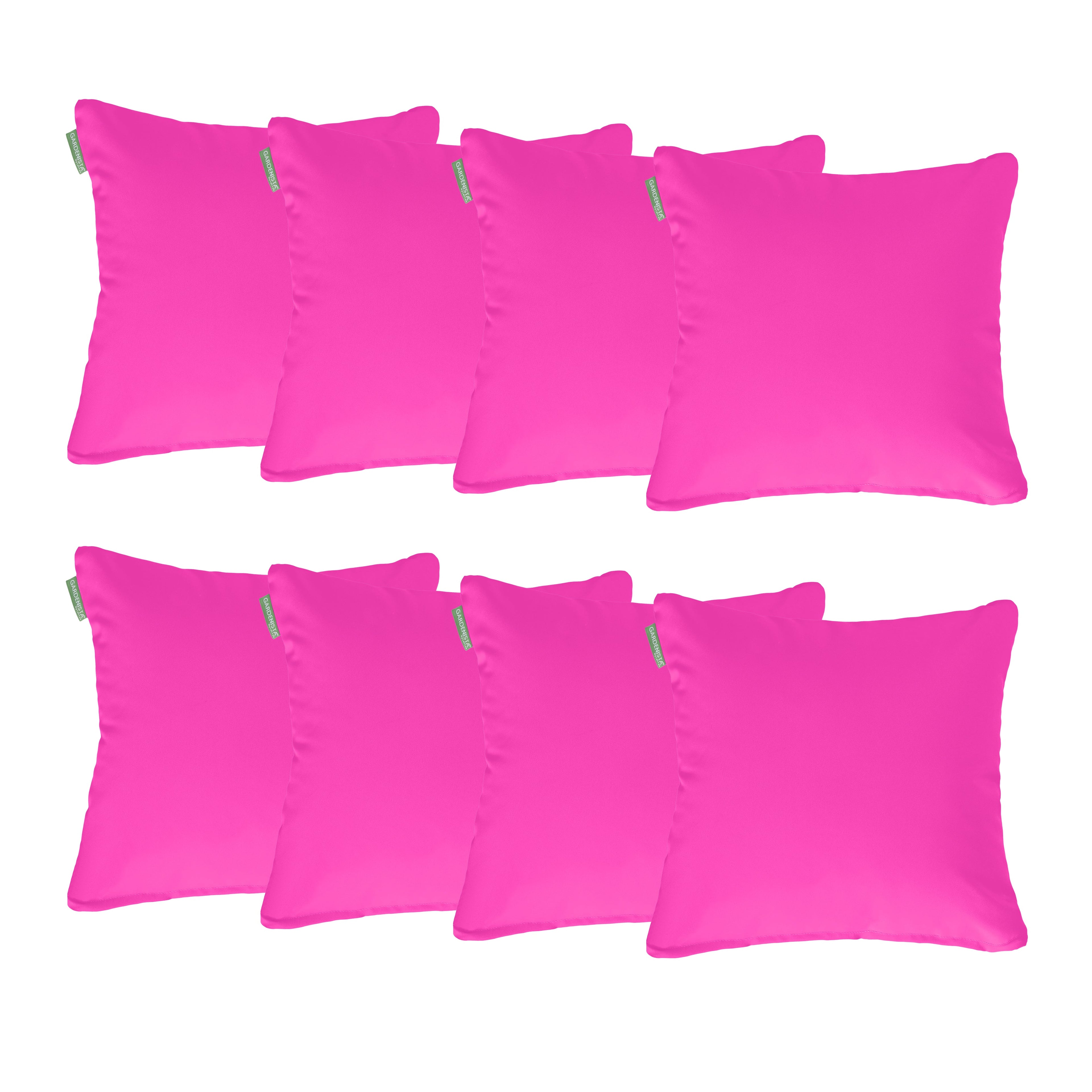 Water Resistant Outdoor Scatter Cushions Garden Furniture Decorative Pillows - Pink / Pack of 8