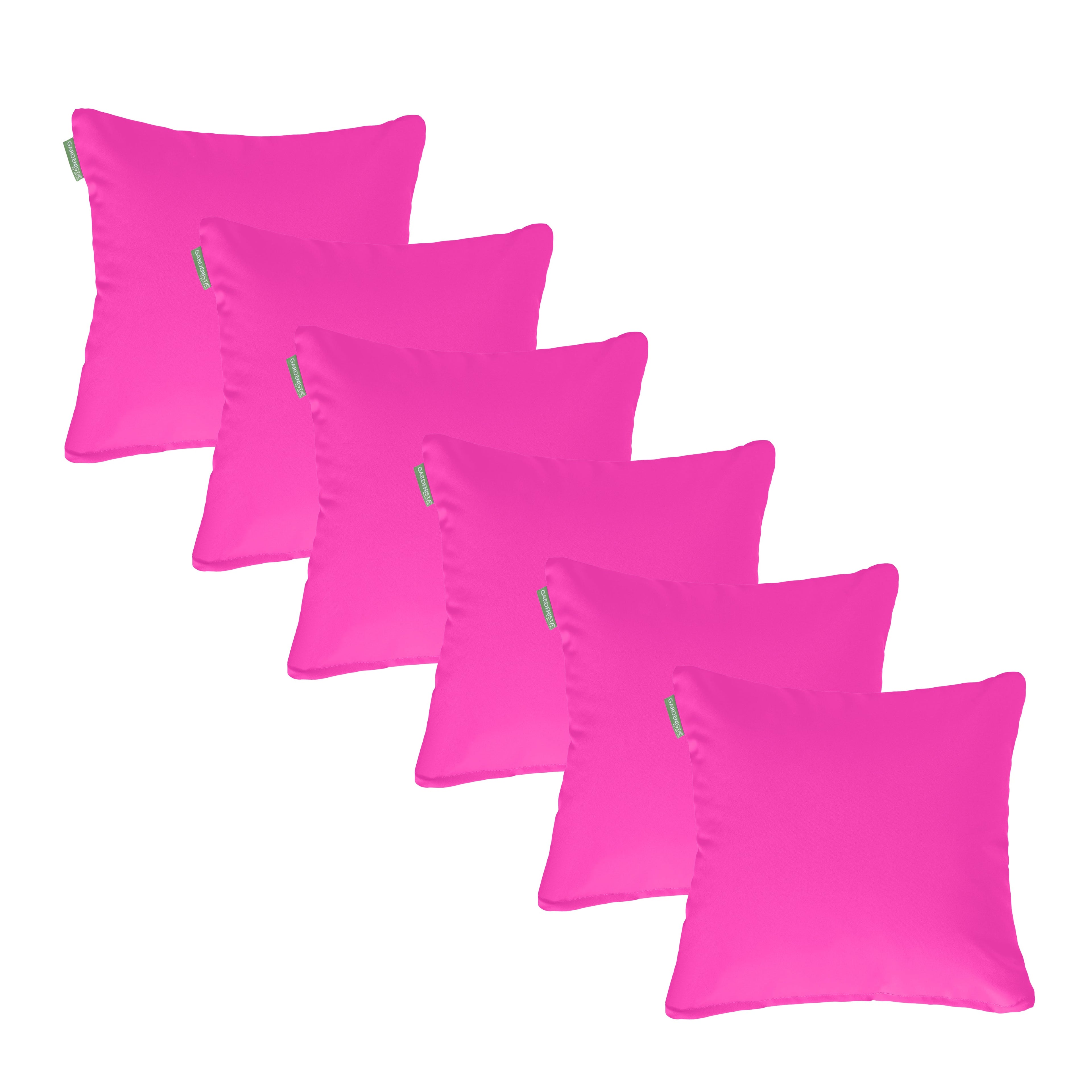 Water Resistant Outdoor Scatter Cushions Garden Furniture Decorative Pillows - Pink / Pack of 6