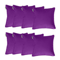 Water Resistant Outdoor Scatter Cushions Garden Furniture Decorative Pillows - Purple / Pack of 8
