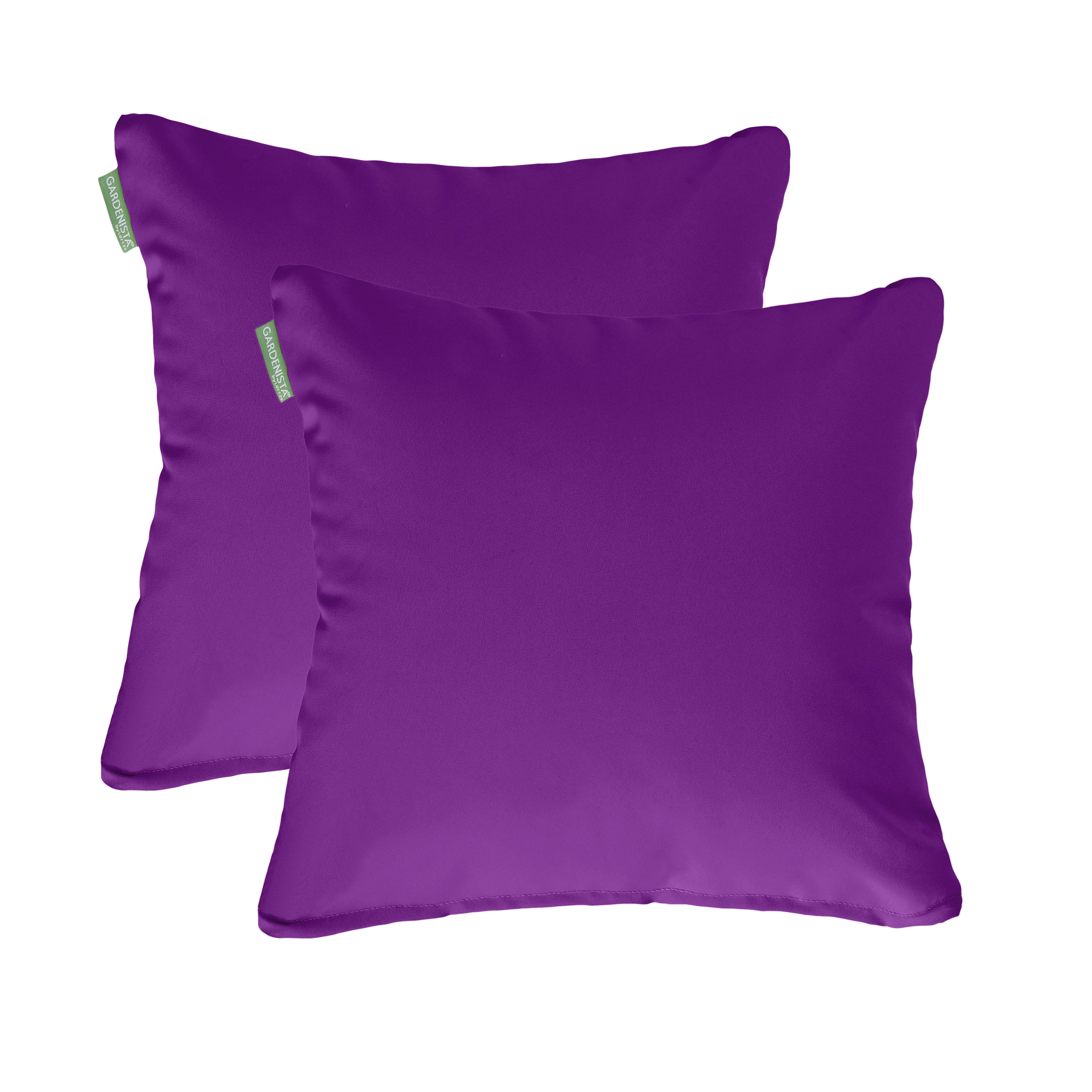 Water Resistant Outdoor Scatter Cushions Garden Furniture Decorative Pillows - Purple / Pack of 2