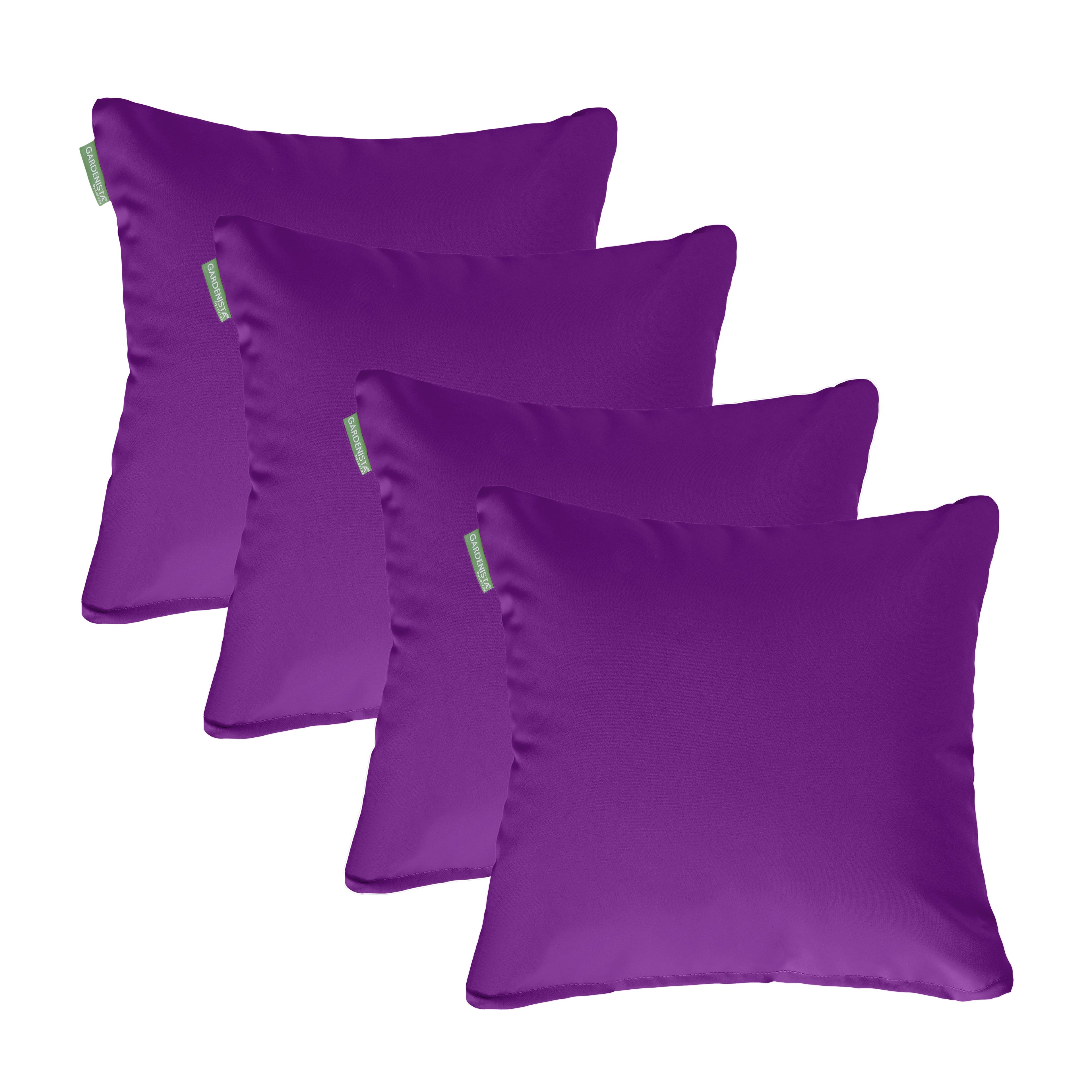 Water Resistant Outdoor Scatter Cushions Garden Furniture Decorative Pillows - Purple / Pack of 4