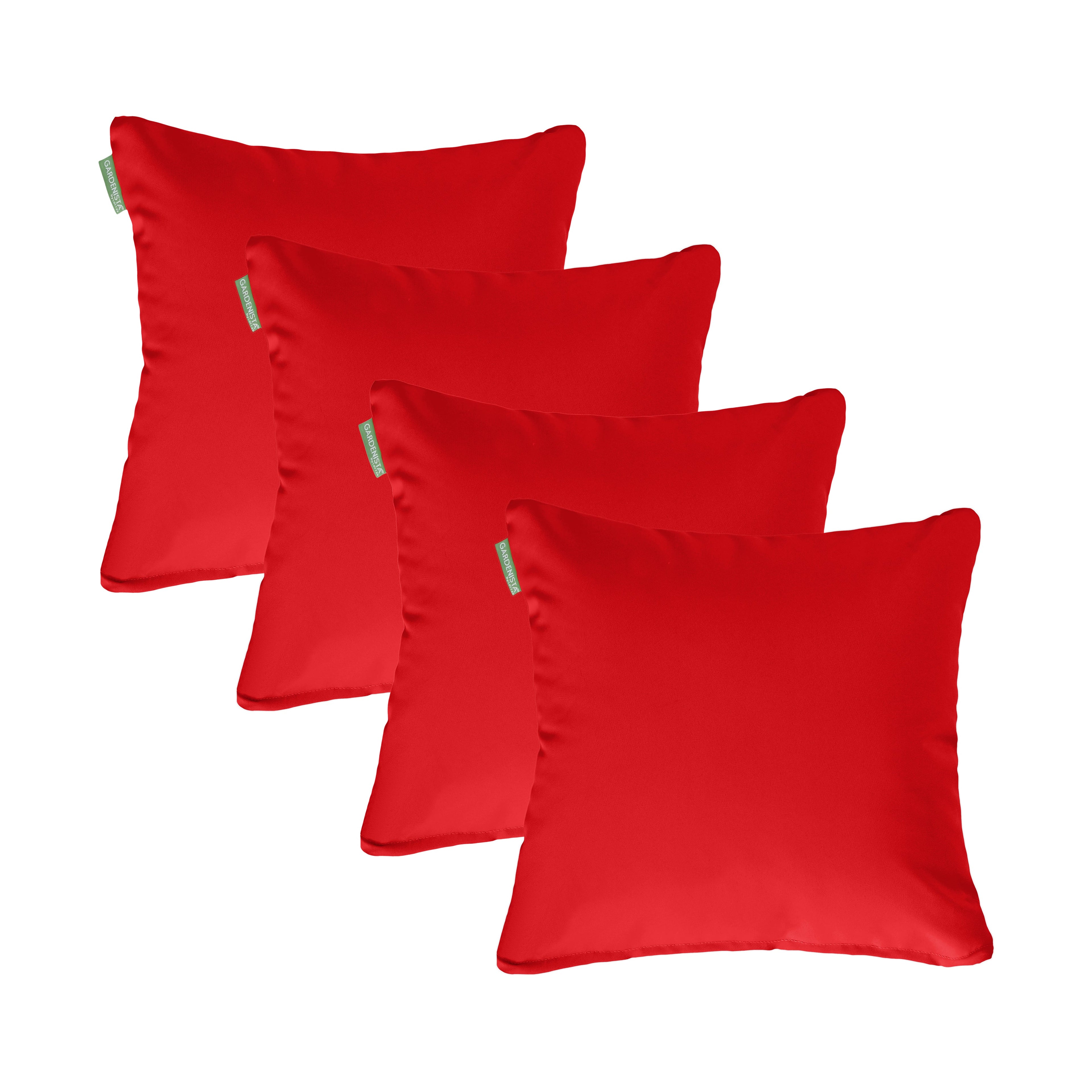 Water Resistant Outdoor Scatter Cushions Garden Furniture Decorative Pillows - Red / Pack of 4