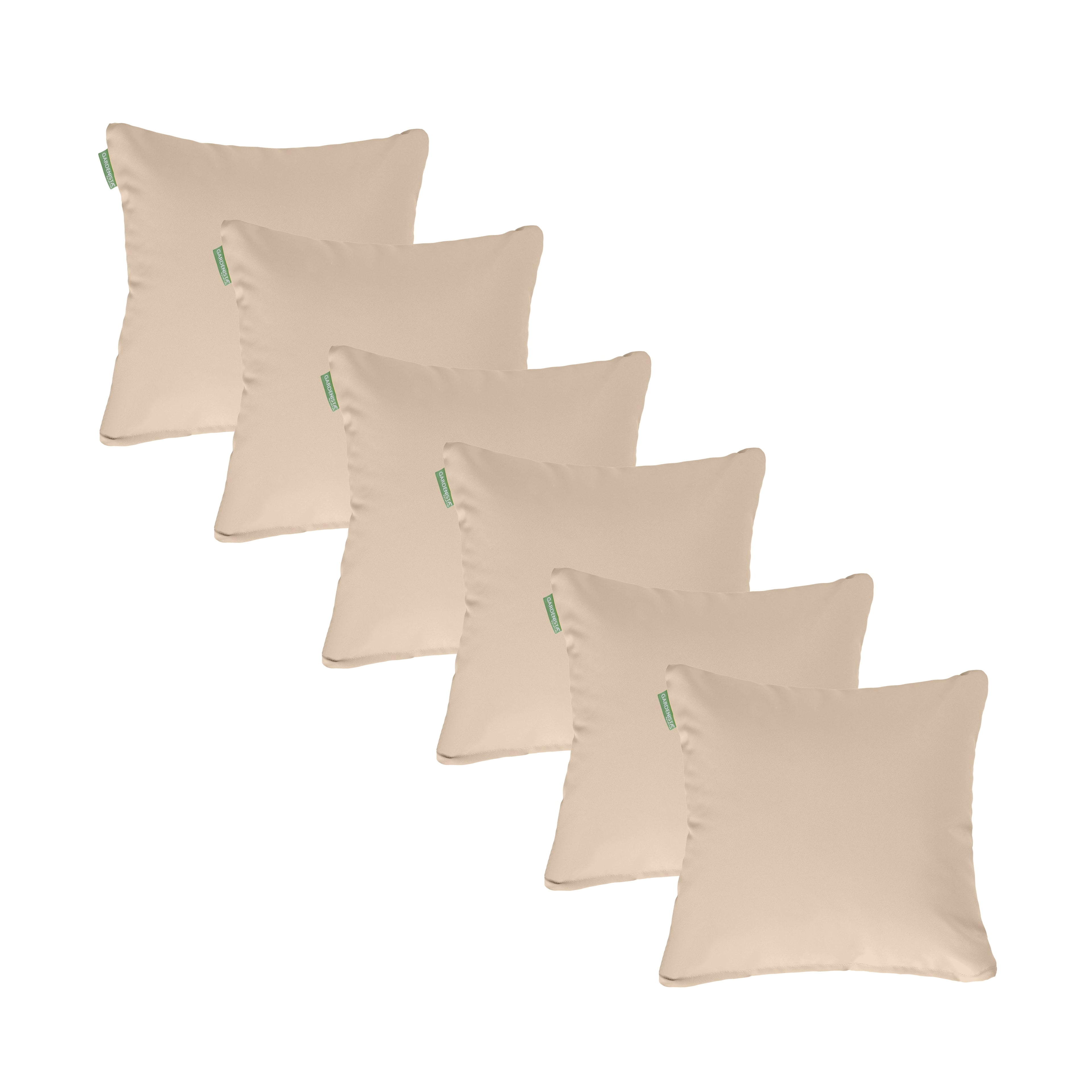 Water Resistant Outdoor Scatter Cushions Garden Furniture Decorative Pillows - Stone / Pack of 6