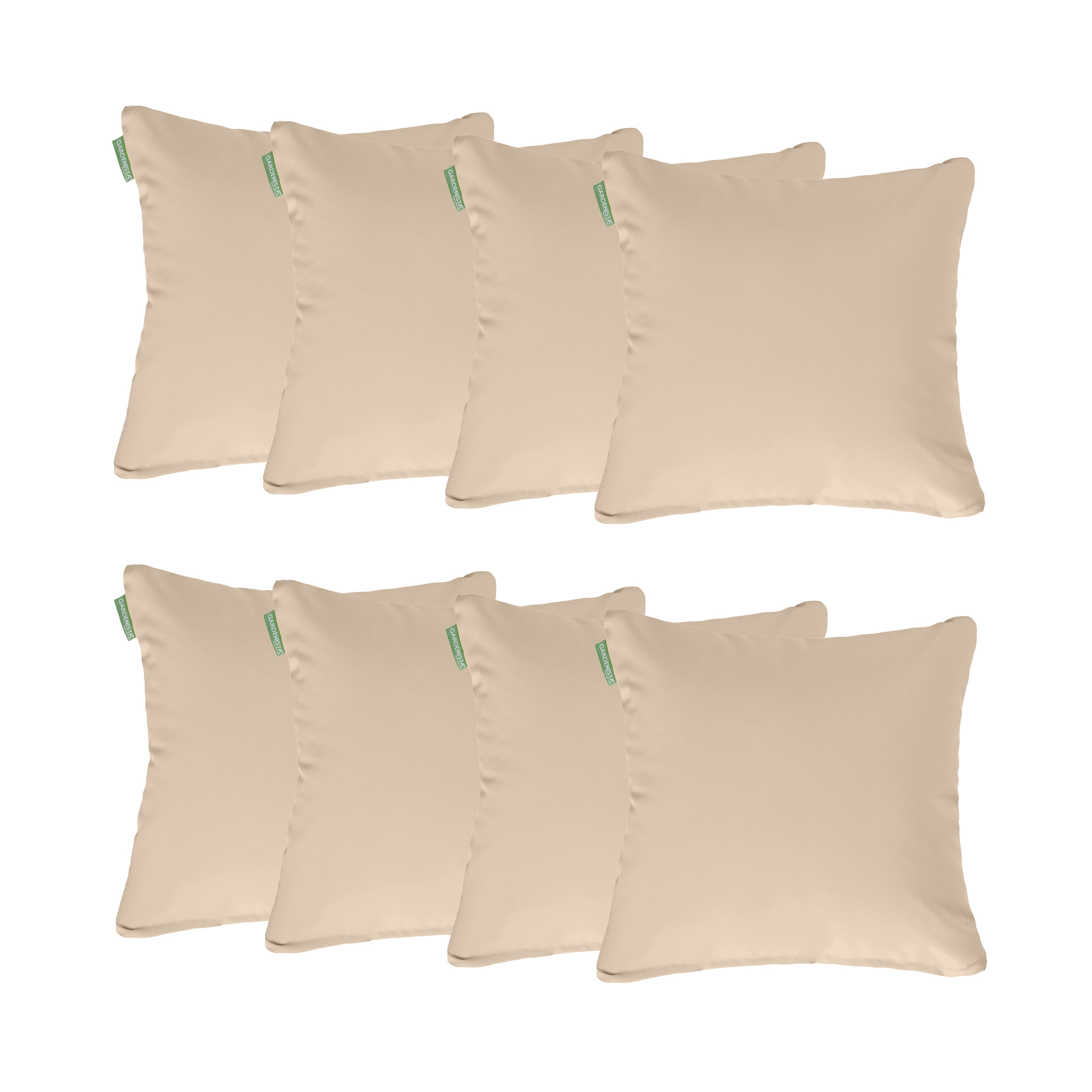 Water Resistant Outdoor Scatter Cushions Garden Furniture Decorative Pillows - Stone / Pack of 8