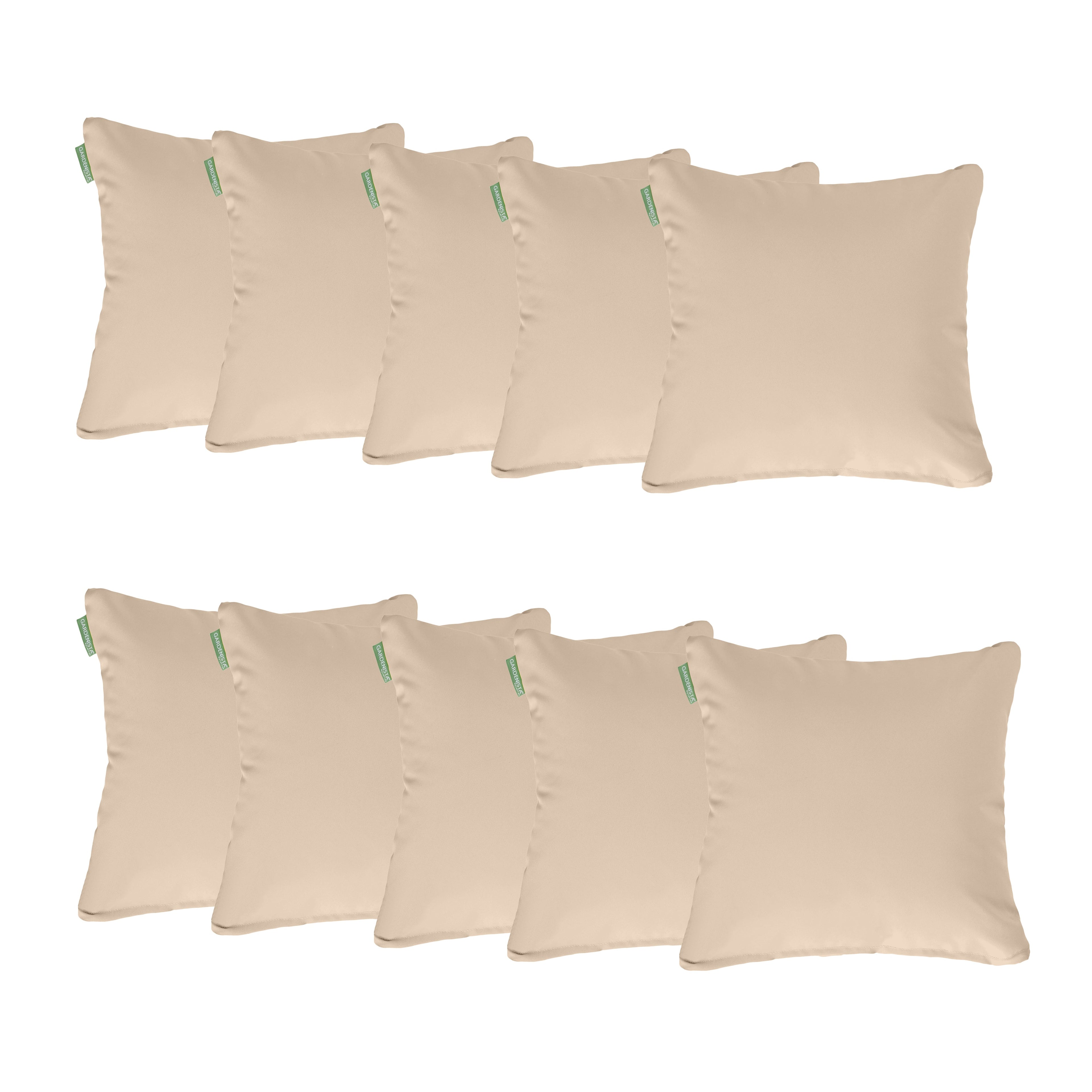Water Resistant Outdoor Scatter Cushions Garden Furniture Decorative Pillows - Stone / Pack of 10