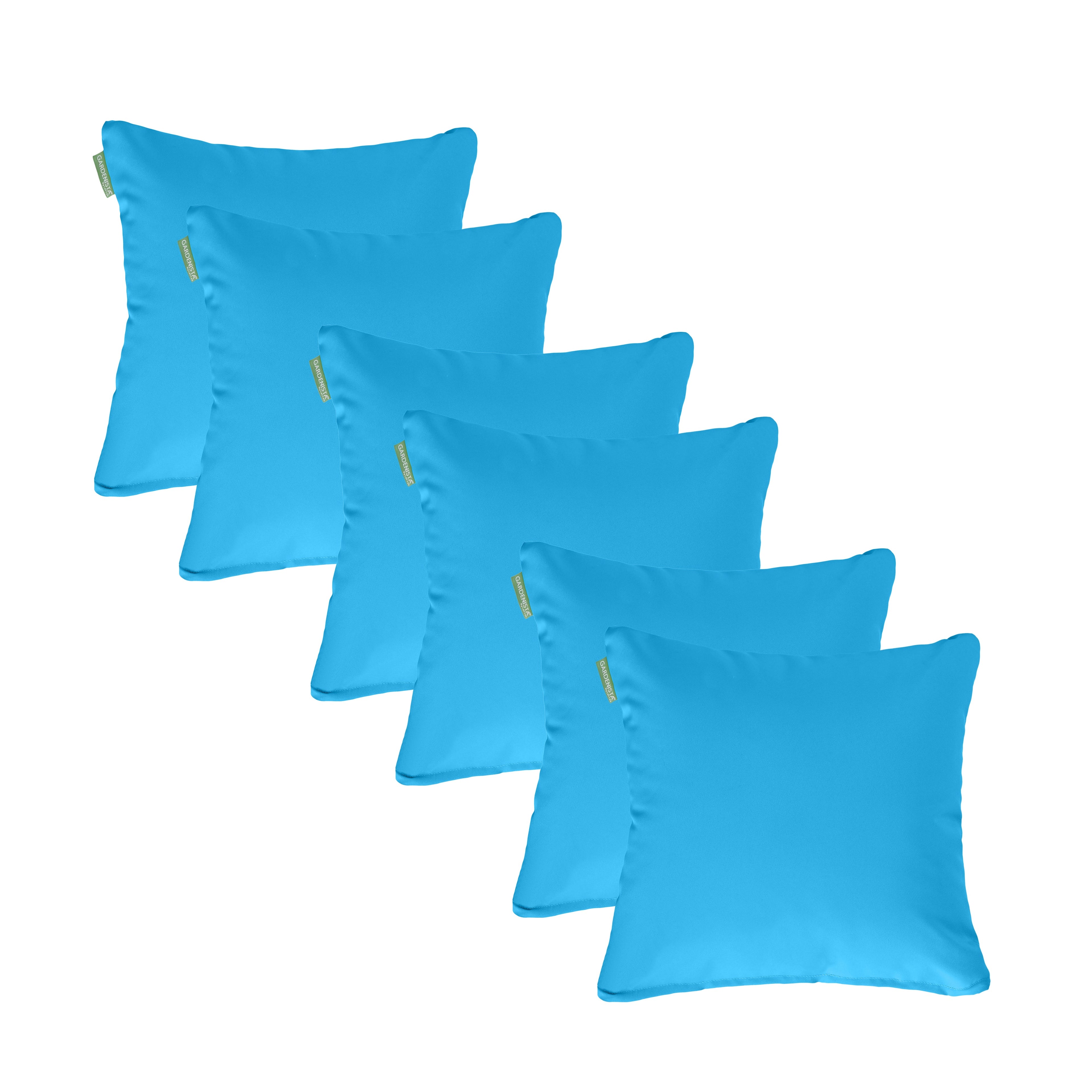 Water Resistant Outdoor Scatter Cushions Garden Furniture Decorative Pillows - Turquoise / Pack of 6