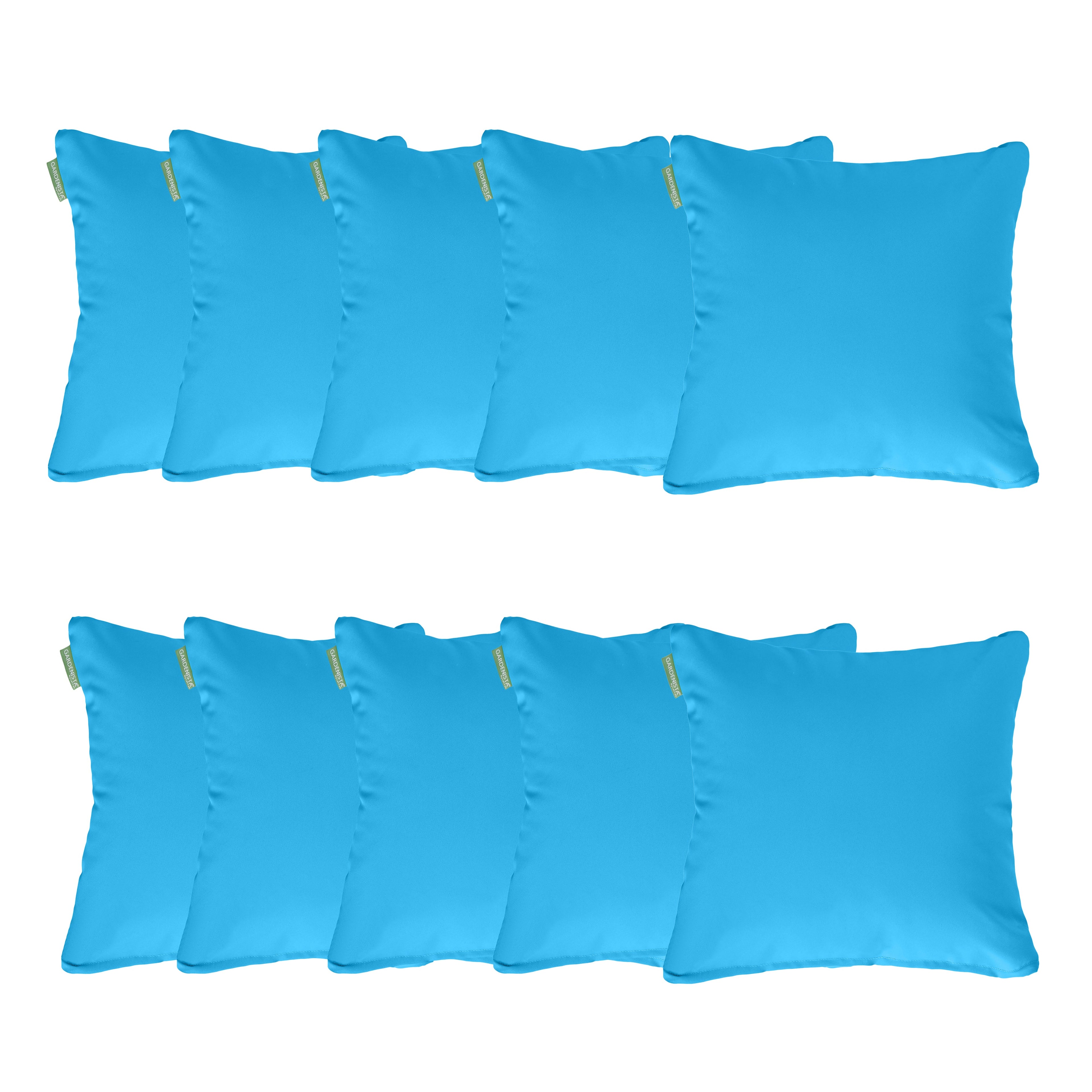 Water Resistant Outdoor Scatter Cushions Garden Furniture Decorative Pillows - Turquoise / Pack of 10