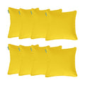 Water Resistant Outdoor Scatter Cushions Garden Furniture Decorative Pillows - Yellow / Pack of 8