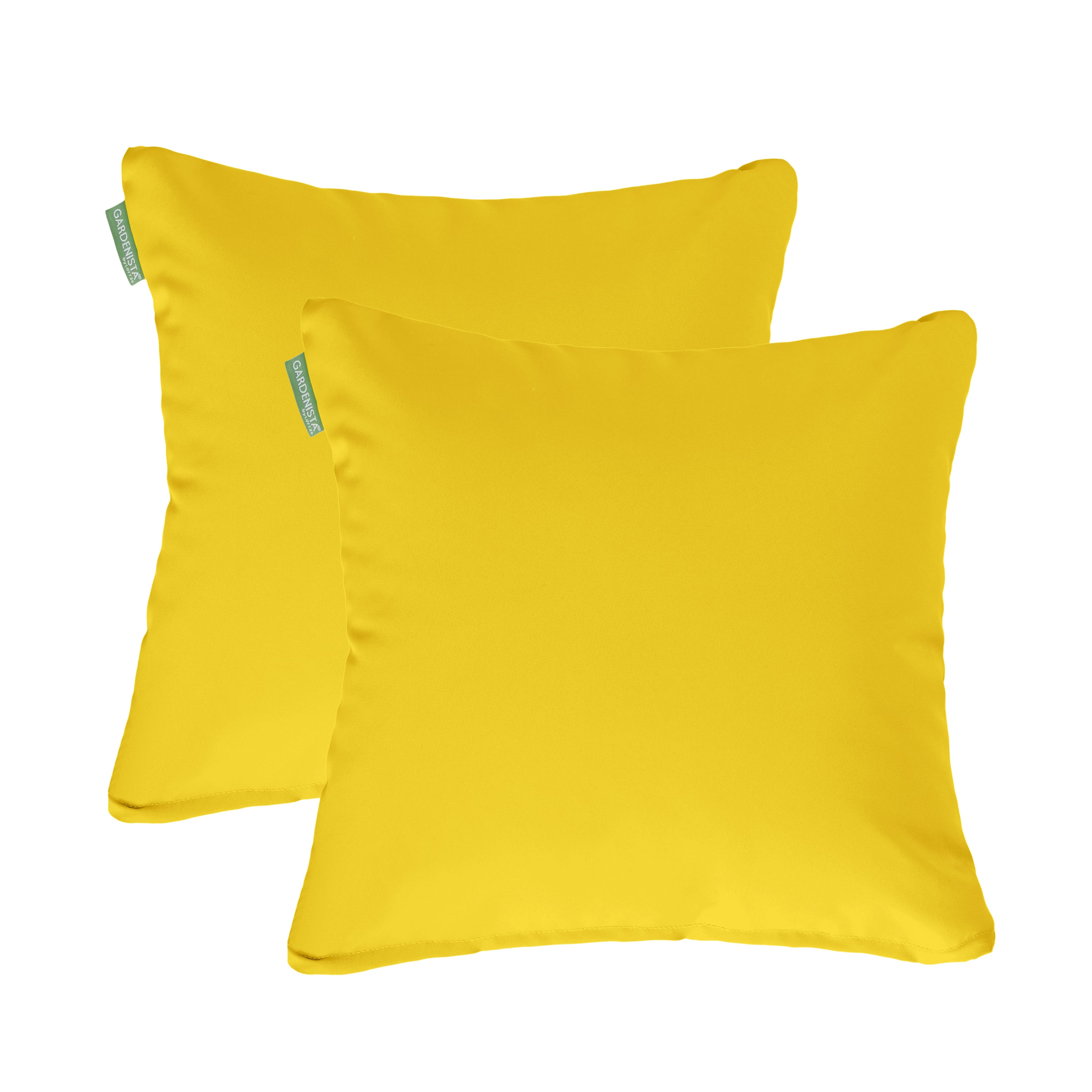 Water Resistant Outdoor Scatter Cushions Garden Furniture Decorative Pillows - Yellow / Pack of 2