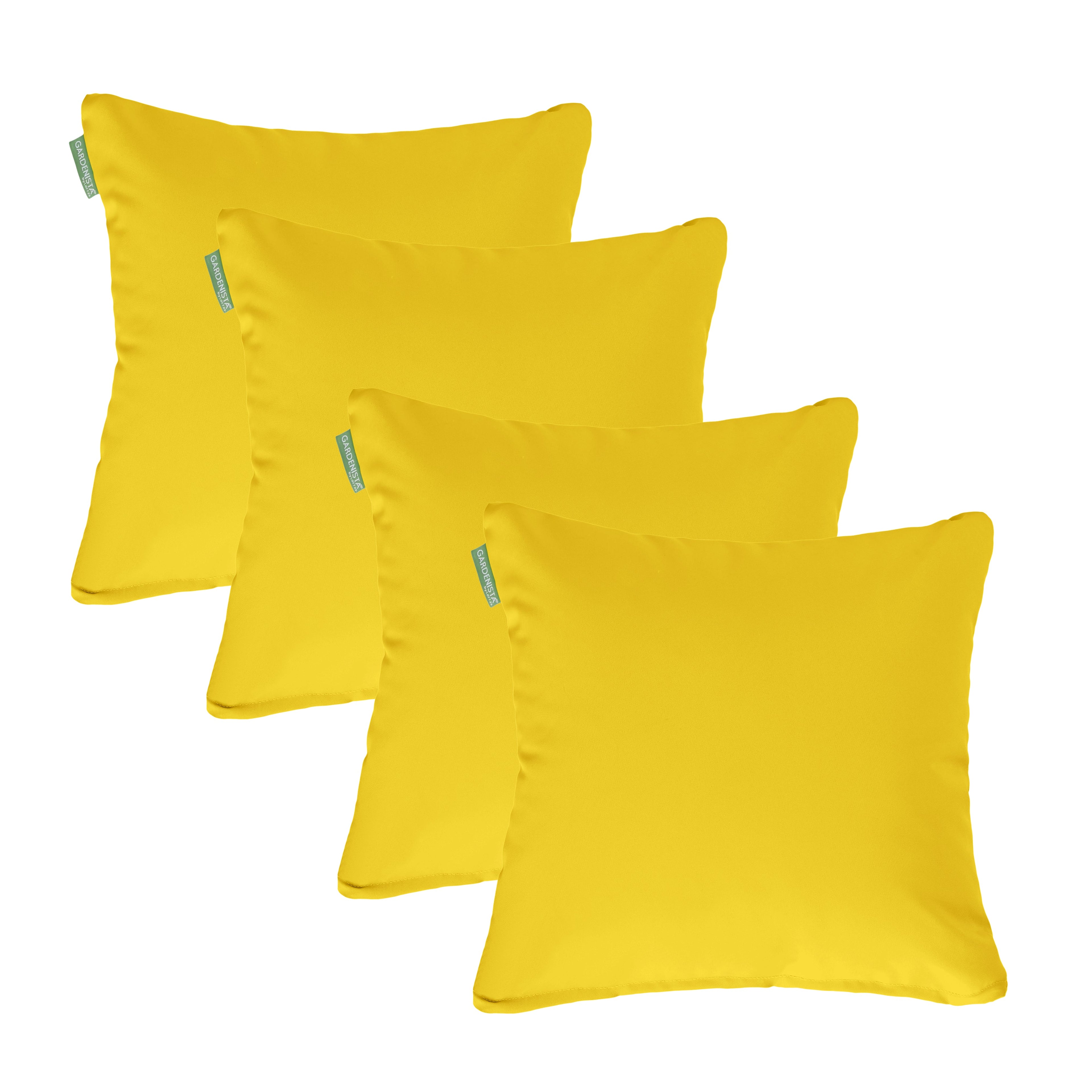 Water Resistant Outdoor Scatter Cushions Garden Furniture Decorative Pillows - Yellow / Pack of 4
