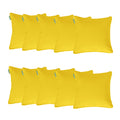 Water Resistant Outdoor Scatter Cushions Garden Furniture Decorative Pillows - Yellow / Pack of 10