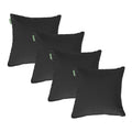 Water Resistant Outdoor Scatter Cushions Garden Furniture Decorative Pillows - Black / Pack of 4